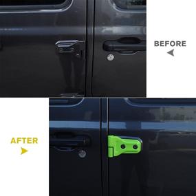 img 3 attached to 🚪 CheroCar JL JT Door Hinge Covers Protector Decoration Kits - Perfect Fit for 2018-2020 Jeep Wrangler JL JLU & 2020 Jeep Gladiator JT, Vibrant Green Exterior Accessories - Set of 8-Pack