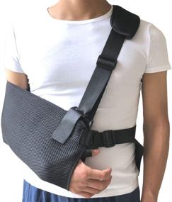 img 4 attached to Versatile Arm Sling Shoulder Immobilizer: Adjustable Split Strap, Lightweight & Breathable - Ideal for Dislocation, Fracture, Sprains & Broken Arm in Adults and Youths