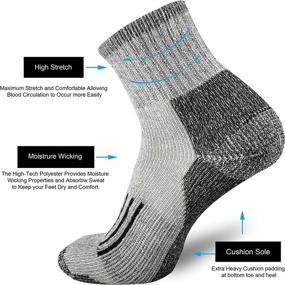 img 1 attached to 🧦 ONKE Men's Merino Wool Moisture-Wicking Thermal Outdoor Hiking Heavy Cushion Low Cut Socks - 4 Pack