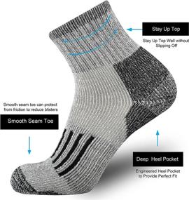 img 2 attached to 🧦 ONKE Men's Merino Wool Moisture-Wicking Thermal Outdoor Hiking Heavy Cushion Low Cut Socks - 4 Pack
