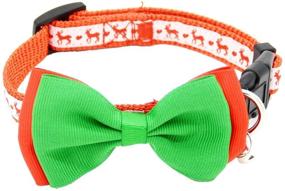 img 2 attached to 🎄 Adjustable Christmas Santa Reindeer Holiday Collar for Cats with Bowtie, Fits 8"-14" Neck Sizes