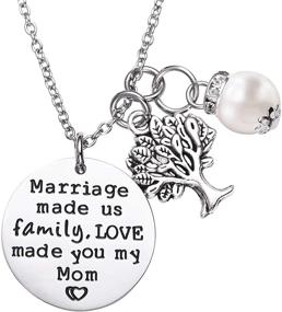 img 4 attached to LParkin Mother in Law Gift Stepmom Necklace: Celebrate Our Unbreakable Bond with Wedding Necklaces for Mom and Stepmom