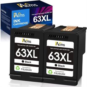 img 4 attached to 🖨 FAcms Remanufactured 63XL Black Ink Cartridge: A Cost-effective Replacement for HP OfficeJet, Envy, and DeskJet Printers (2 Black)