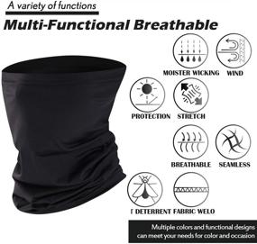img 2 attached to 🧣 4 Pack Neck Gaiter Face Cover Scarf with 20 Carbon Filters - Breathable Gator Mask Cooling Bandanas