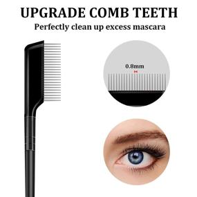 img 2 attached to 👁️ Eyelash Comb Set - 2Pcs Lash Brush Separator for Makeup Mascara Application, Grooming Tool with Metal Teeth, Includes Comb Cover - Eye Makeup Brush Essential