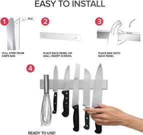 img 1 attached to Multipurpose 10-Inch Stainless Steel Magnetic Knife Bar - Ideal for Kitchen Utensils, Tools, Art Supplies, and Home Organization