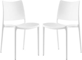 img 3 attached to 🪑 Modway Hipster Stacking Dining Chairs: Contemporary Molded Plastic, Modern Design in White