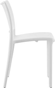 img 2 attached to 🪑 Modway Hipster Stacking Dining Chairs: Contemporary Molded Plastic, Modern Design in White