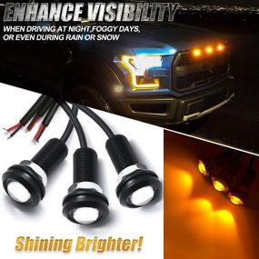 img 2 attached to 🚗 Enhance Your Vehicle's Style with Xotic Tech 3pcs LED Front Grille Marker Lights - Perfect for Cars, Pickups, Trucks, SUVs, Trailers - 3000K Amber