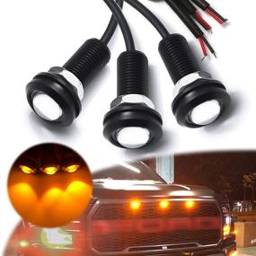 img 4 attached to 🚗 Enhance Your Vehicle's Style with Xotic Tech 3pcs LED Front Grille Marker Lights - Perfect for Cars, Pickups, Trucks, SUVs, Trailers - 3000K Amber