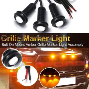 img 3 attached to 🚗 Enhance Your Vehicle's Style with Xotic Tech 3pcs LED Front Grille Marker Lights - Perfect for Cars, Pickups, Trucks, SUVs, Trailers - 3000K Amber