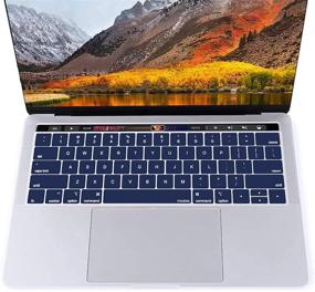 img 3 attached to MOSISO Dark Navy Silicone Keyboard Cover for MacBook Pro with Touch Bar 13 and 15 inch (2019 - 2016 Models: A2159, A1989, A1990, A1706, A1707) – Effective Skin Protector