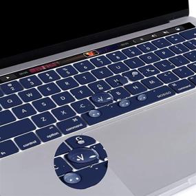 img 1 attached to MOSISO Dark Navy Silicone Keyboard Cover for MacBook Pro with Touch Bar 13 and 15 inch (2019 - 2016 Models: A2159, A1989, A1990, A1706, A1707) – Effective Skin Protector