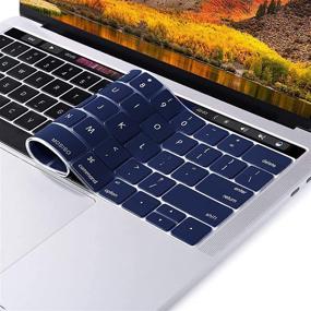 img 2 attached to MOSISO Dark Navy Silicone Keyboard Cover for MacBook Pro with Touch Bar 13 and 15 inch (2019 - 2016 Models: A2159, A1989, A1990, A1706, A1707) – Effective Skin Protector