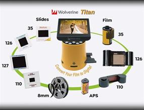 img 1 attached to Усовершенствованный преобразователь высокого разрешения пленки в цифровой формат Wolverine Titan 8 в 1 с ЖК-экраном 4,3 дюйма и выходом HDMI (черный)