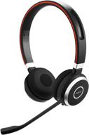 jabra evolve 65 ms wireless headset: unbeatable performance with industry-leading bluetooth, advanced noise-cancelling mic, and long-lasting battery life logo