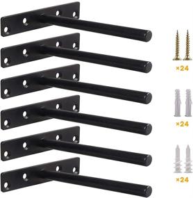 img 4 attached to Large Heavy Duty Floating Shelf Brackets (Set of 6) – Solid Steel Supports - Hidden Brackets for Floating Wood Shelves - Perfect for Cedar Wood Blocks & Mantels