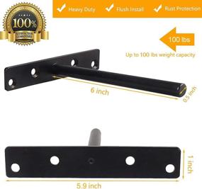 img 3 attached to Large Heavy Duty Floating Shelf Brackets (Set of 6) – Solid Steel Supports - Hidden Brackets for Floating Wood Shelves - Perfect for Cedar Wood Blocks & Mantels