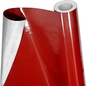 img 1 attached to 🔴 High Gloss Red Epoxy Carbon Fiber Vinyl Wrap Film Roll for Automotive - VViViD 5D (1.5ft x 5ft)