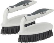 superio utility scrub brush: stiff bristles and comfort grip handle, heavy duty household scrubber 🧼 (grey, 2 pack) for various cleaning tasks in home, kitchen, bathroom, shower, sink, toilet, hot tub, carpet logo