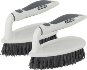 img 4 attached to Superio Utility Scrub Brush: Stiff Bristles and Comfort Grip Handle, Heavy Duty Household Scrubber 🧼 (Grey, 2 Pack) for Various Cleaning Tasks in Home, Kitchen, Bathroom, Shower, Sink, Toilet, Hot Tub, Carpet