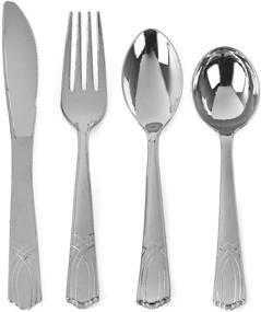 img 2 attached to Premium Silver Medium Weight Plastic Spoons: Durable and Elegant Cutlery Solution