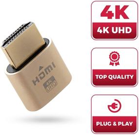 img 3 attached to Эмулятор HDMI 4K - виртуальный дисплей высокого разрешения, новое поколение бесголового адаптера с поддержкой разрешения 3840x2160@60Гц, симуляция DVI EDID 1080@120Гц (одинарный)