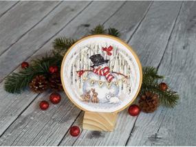 img 1 attached to 🎄 Dimensions Christmas Cross Stitch Kit - Joyful Snow Globe, 14 Count White Aida Fabric, 6'' Diameter