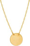 🌟 ritastephens 14k mini disc pendant necklace - yellow gold with adjustable chain - 16-18 inches logo