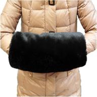 🧤 vvs-elife faux fur hand muffs with interior pocket - luxurious faux rabbit mittens - wrist hand warmer gloves for women and girls - keep hands and wrists warm in cold seasons логотип