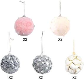 img 3 attached to 🎄 UWIOFF 10Pcs 3.15" Shatterproof Christmas Balls Ornaments - Multicolor Pink White Silver - Holiday Party Decoration Set