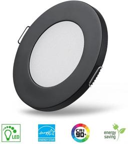 img 3 attached to 🚐 12V LED Recessed Mount Ceiling Light for RVs, Boats, and Trucks - 4 Pack, Black Finish, Cool White