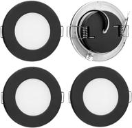 🚐 12v led recessed mount ceiling light for rvs, boats, and trucks - 4 pack, black finish, cool white logo