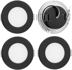 img 4 attached to 🚐 12V LED Recessed Mount Ceiling Light for RVs, Boats, and Trucks - 4 Pack, Black Finish, Cool White