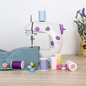 img 1 attached to 🧵 Portable Mini Electric Sewing Machine Kit with Dual Speed and Double Thread - Convenient and Efficient!