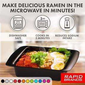 img 3 attached to 🍜 Quick and Easy Microwave Ramen Cooker - Ready in 3 Minutes - BPA Free/Dishwasher Safe - Black