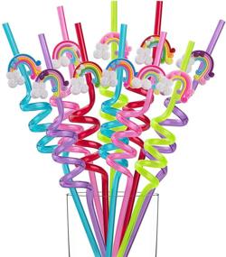 img 4 attached to 🌈 Colorful Rainbow Straws - Ideal Party Favors for Birthday Celebrations, Baby Showers, and Goody Bags - 20 Pack