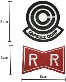 img 1 attached to OYSTERBOY Premium Quality Threads Embroidered Patch Dragonball Z Android 18 Red Ribbon Army Symbol Capsule Corp (2Pcs RR & Capsule Corp) with Hook and Loop Backing for Decorative Applique