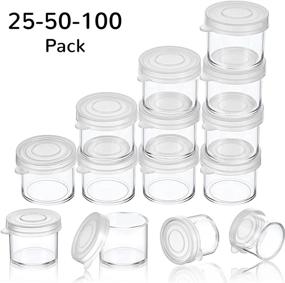 img 2 attached to 📦 50 Plastic Mini Containers with Lids for Craft Storage: Small Paint Cups for DIY Crafts, Beads, Seeds, Clay, and More