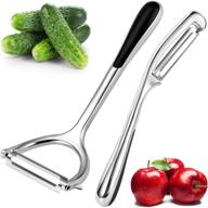 🥕 2pcs vegetable peeler set - stainless steel potato peelers for kitchen, fruits, and veggies - sharp blades, non-slip handle, no nick finger peeler - convenient and efficient logo