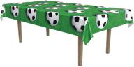 ⚽️ beistle 54532 soccer ball tablecover: green/white/black, 54x108-inch - quality, decorative tablecloth for sports-themed parties logo