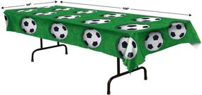 img 1 attached to ⚽️ Beistle 54532 Soccer Ball Tablecover: Green/White/Black, 54x108-Inch - Quality, Decorative Tablecloth for Sports-Themed Parties