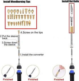 img 2 attached to 🔥 Catnes 126PC Wood Burning Kit - Professional Soldering Iron Tool Set with Adjustable Temperature for Pyrography, Embossing, Carving, Soldering Tips