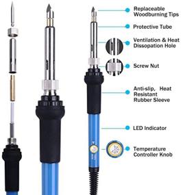 img 3 attached to 🔥 Catnes 126PC Wood Burning Kit - Professional Soldering Iron Tool Set with Adjustable Temperature for Pyrography, Embossing, Carving, Soldering Tips