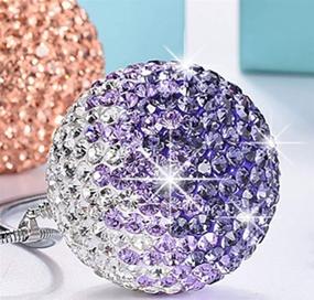 img 4 attached to Lucky Crystal Ball Car Accessories Bling Bling Car Rear View Mirror Charm Rhinestone Hanging Ornament For Car Decoration &Amp