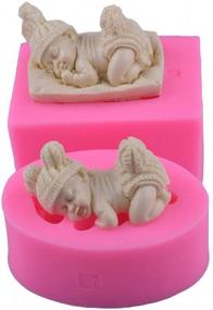 img 3 attached to 2Pcs 3D Baby Silicone Chocolate Candy Fondant Soap Candle Mold - Ideal for Baby Shower, 1st Birthday & Cake Topper Decorations