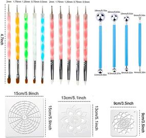 img 3 attached to 🎨 Набор из 58 инструментов для рисования мандалы с водонепроницаемой синей косметичкой. Идеально подходит для росписи камней.