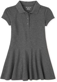 img 1 attached to 🏻 The Children's Place Girls' Uniform Pique Polo Dress 2-Pack: Quality and Style for School Uniforms