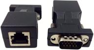 💻 halokny vga extender over ethernet адаптер (2 шт.) для vga 15 pin male - cat5 cat6 rj45 female, сетевой кабель extension логотип