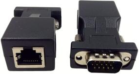 img 4 attached to 💻 Halokny VGA Extender Over Ethernet Адаптер (2 шт.) для VGA 15 Pin Male - CAT5 CAT6 RJ45 Female, сетевой кабель Extension